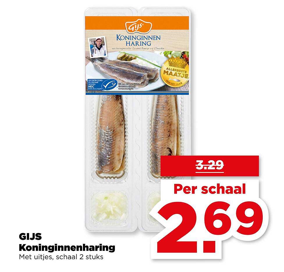 Gijs Koninginnenharing met uitjes, schaal 2 stuks