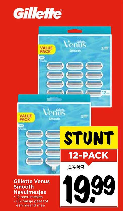 Gillette Venus Smooth Navulmesjes 12-pack