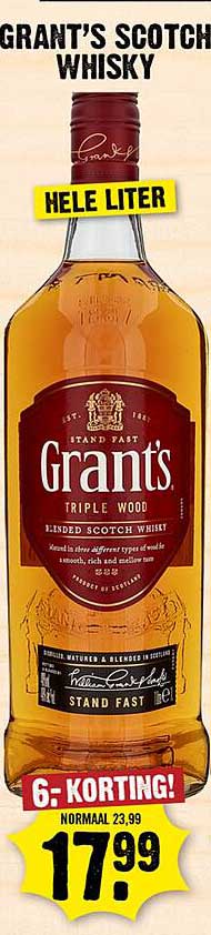 GRANT'S SCOTCH WHISKY HELE LITER