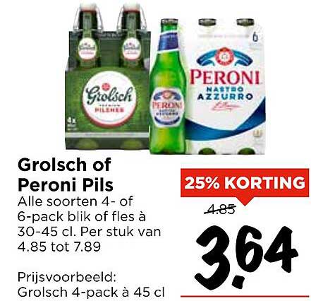 Grolsch of Peroni Pils