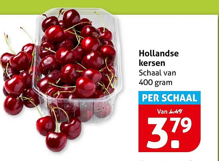 Hollandse kersen Schaal van 400 gram