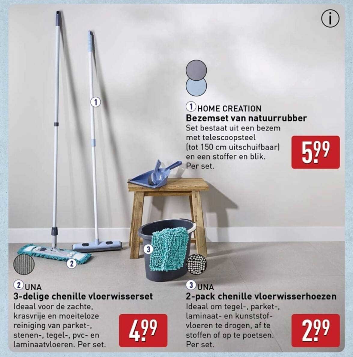 HOME CREATION Bezemset van natuurrubber