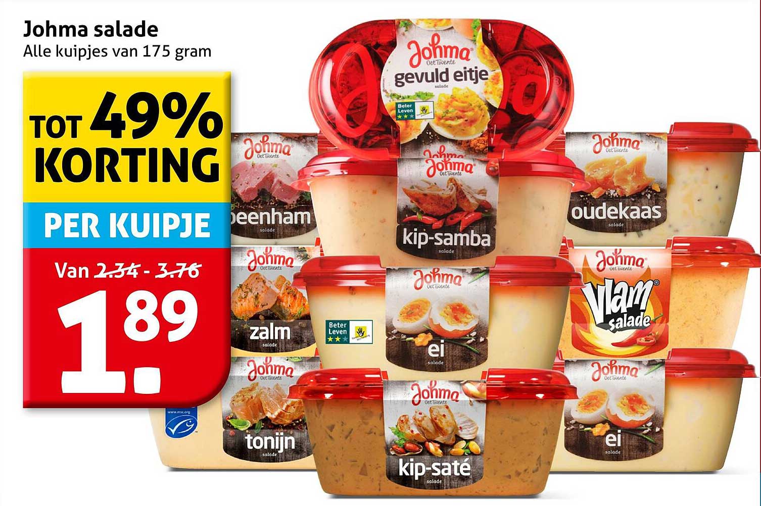 Johma salade alle kuipjes van 175 gram