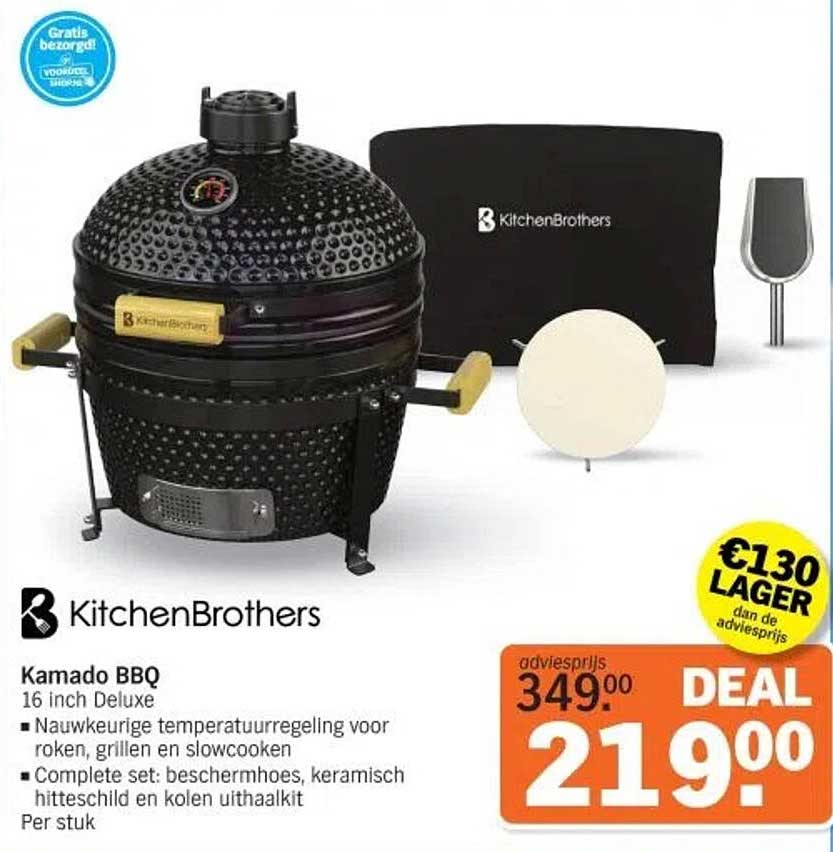 Kamado BBQ 16 inch Deluxe