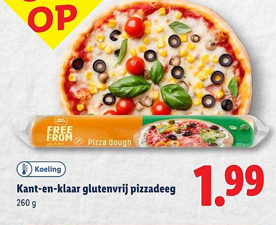 Kant-en-klaar glutenvrij pizzadeeg