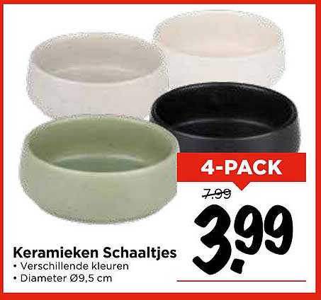 Keramieken Schaalletjes 4-PACK