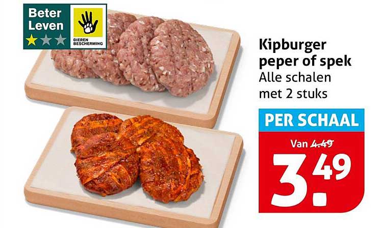 Kipburger peper of spek