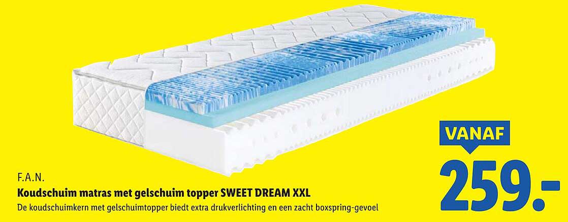 Koudschuim matras met gelschuim topper SWEET DREAM XXL