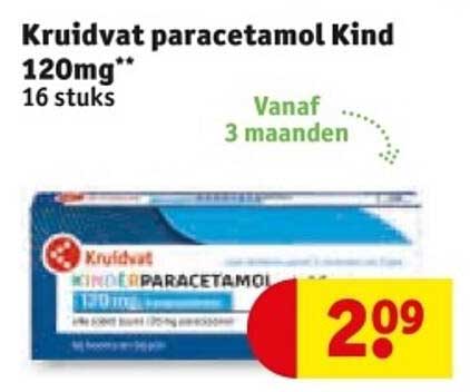 Kruidvat paracetamol Kind 120mg** 16 stuks