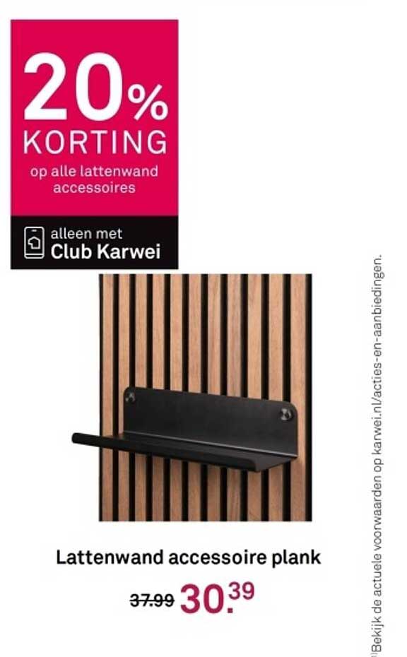 Lattenwand accessoire plank