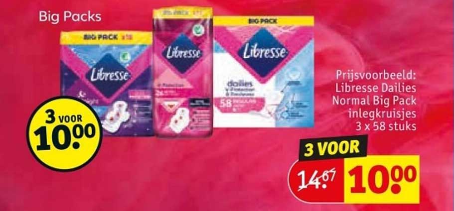 Libresse Dailies Normal Big Pack inlegkruisjes 3 x 58 stuks