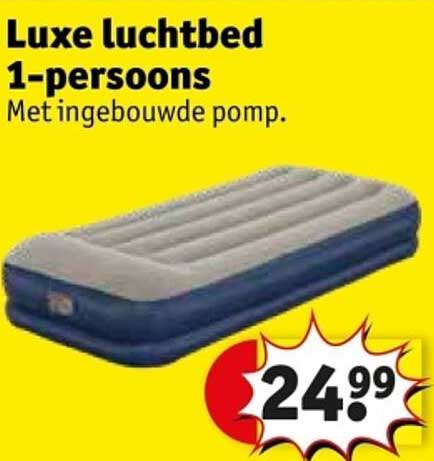 Luxe luchtbed 1-persoons met ingebouwde pomp.