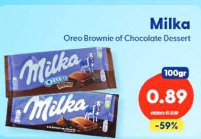 Milka Oreo Brownie of Chocolate Dessert