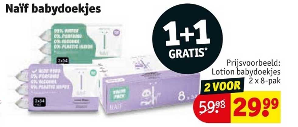 Naïf babydoekjes 1+1 GRATIS