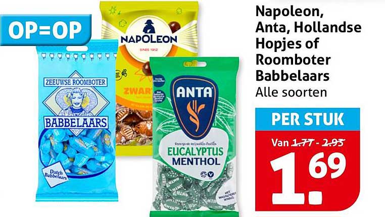 Napoleon, Anta, Hollandse Hopjes of Roomboter Babbelaar