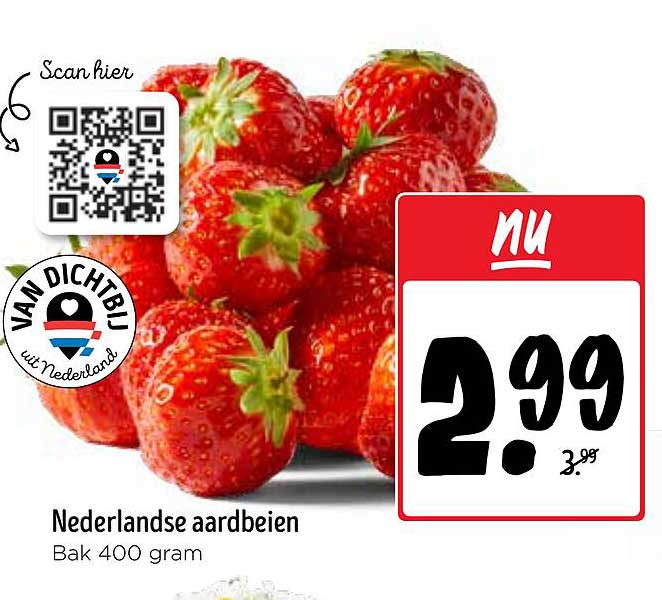 Nederlandse aardbeien Bak 400 gram