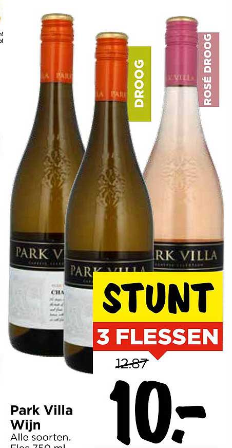 Park Villa Wijn - 3 flessen voor €10