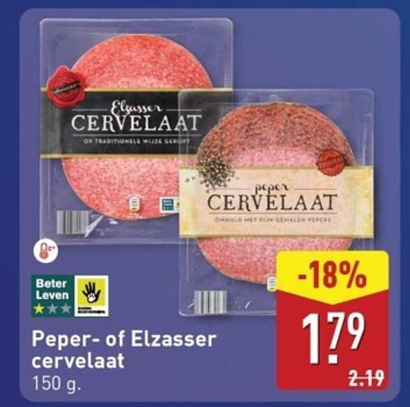 Peper- of Elzasser cervelaat 150 g