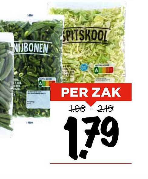 Per Zak: Spitskool en IJbonen voor €1,79