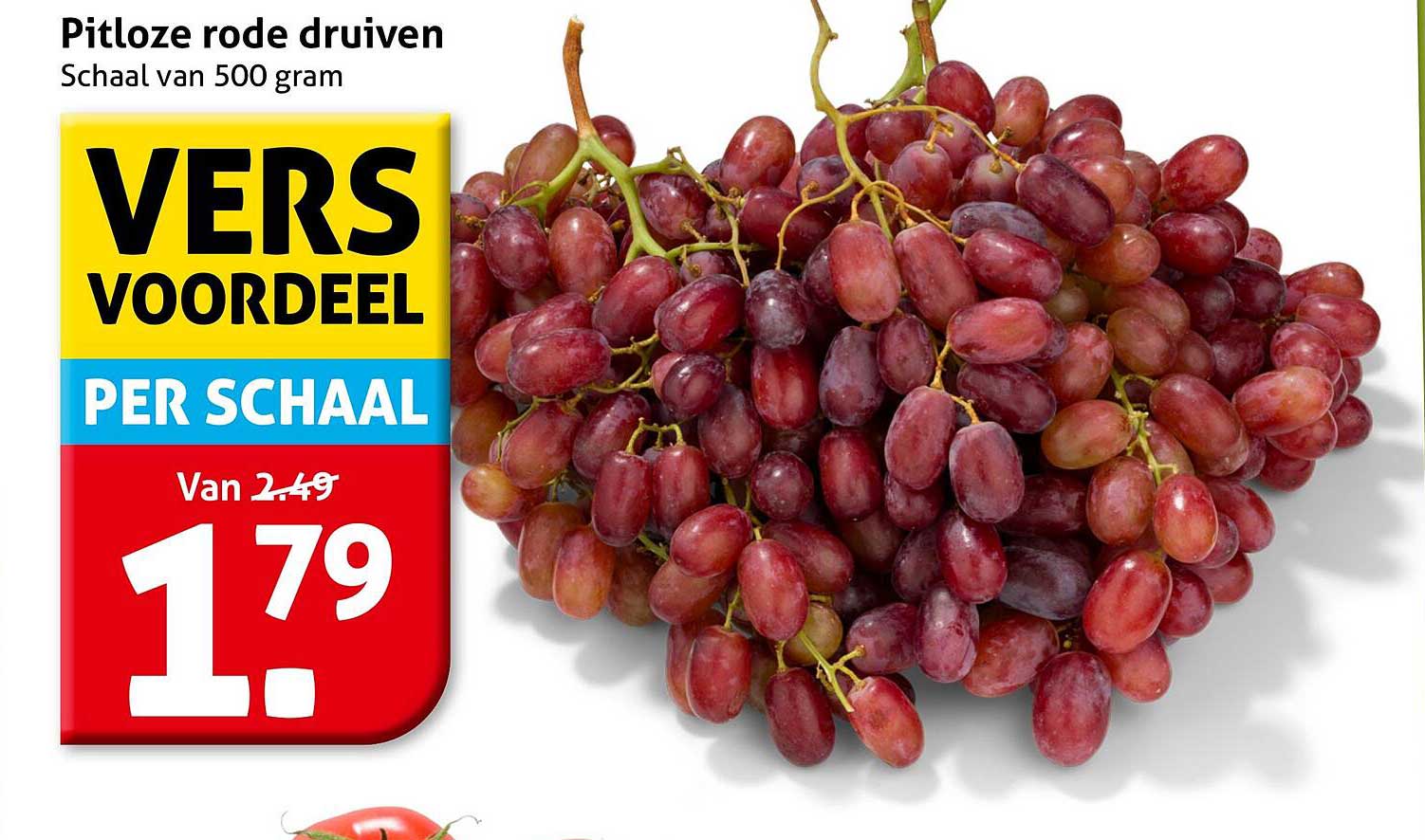 Pitloze rode druiven Schaal van 500 gram