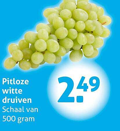 Pitloze witte druiven schaal van 500 gram