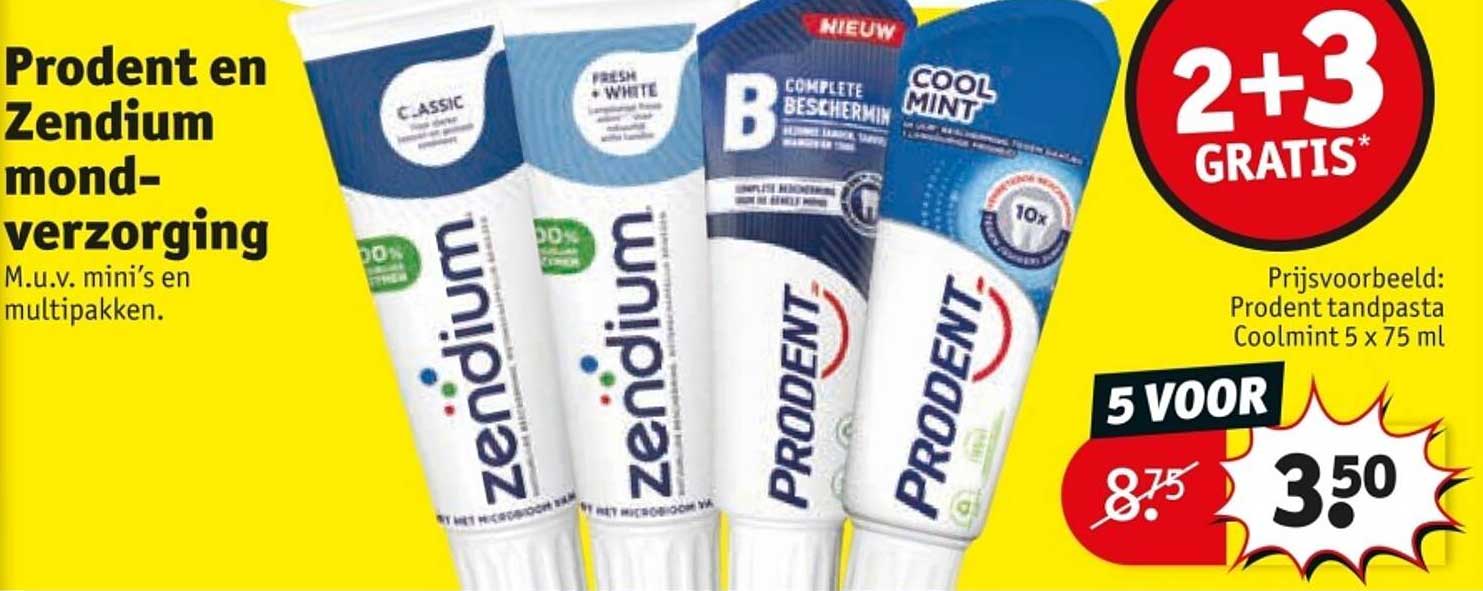 ProDent en Zendium mondverzorging M.u.v. mini's en multipakken.