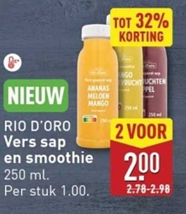 RIO D'ORO Vers sap en smoothie 250 ml.