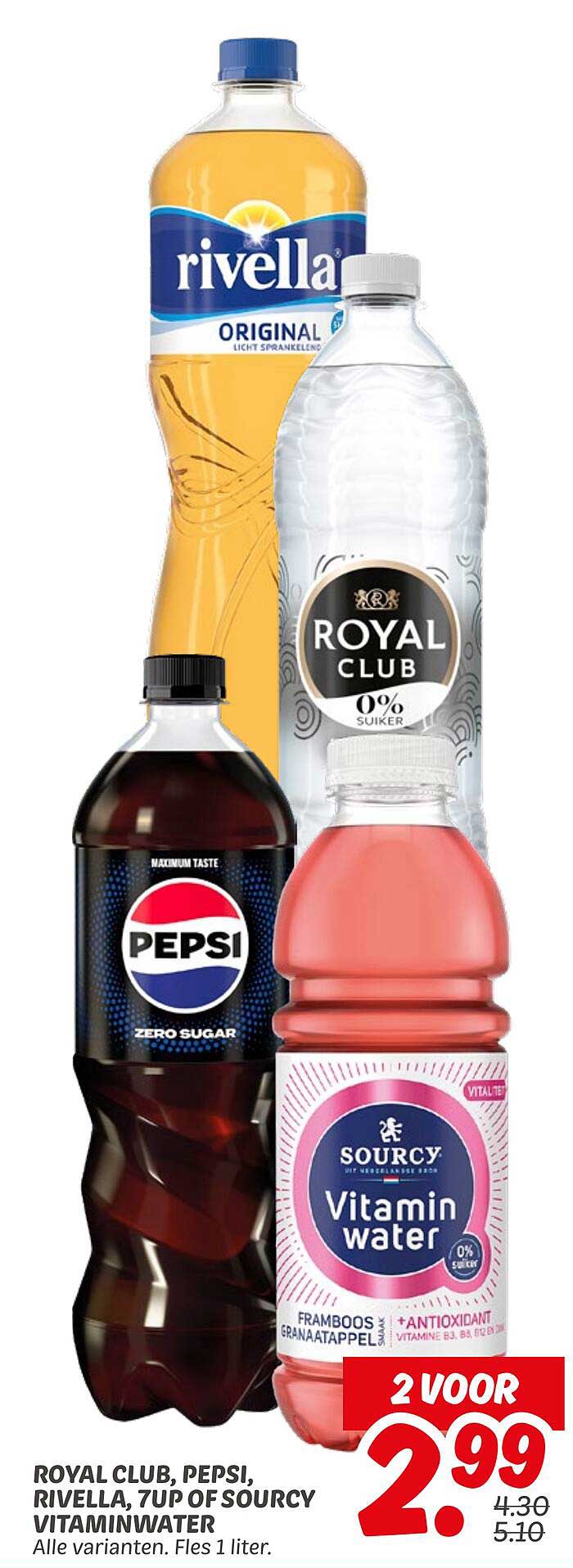 ROYAL CLUB, PEPSI, RIVELLA, 7UP OF SOURCY VITAMINWATER