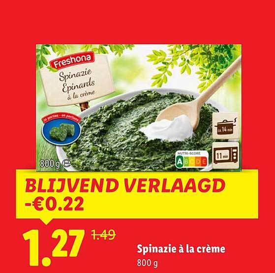 Spinazie à la crème 800 g