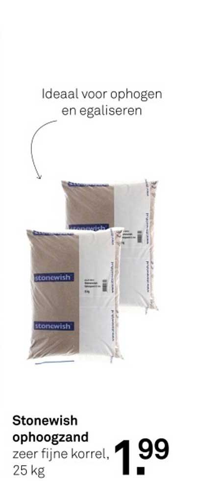 Stonewish ophoogzand zeer fijne korrel, 25 kg