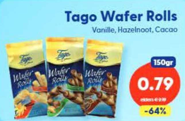 Tago Wafer Rolls Vanille, Hazelnoot, Cacao