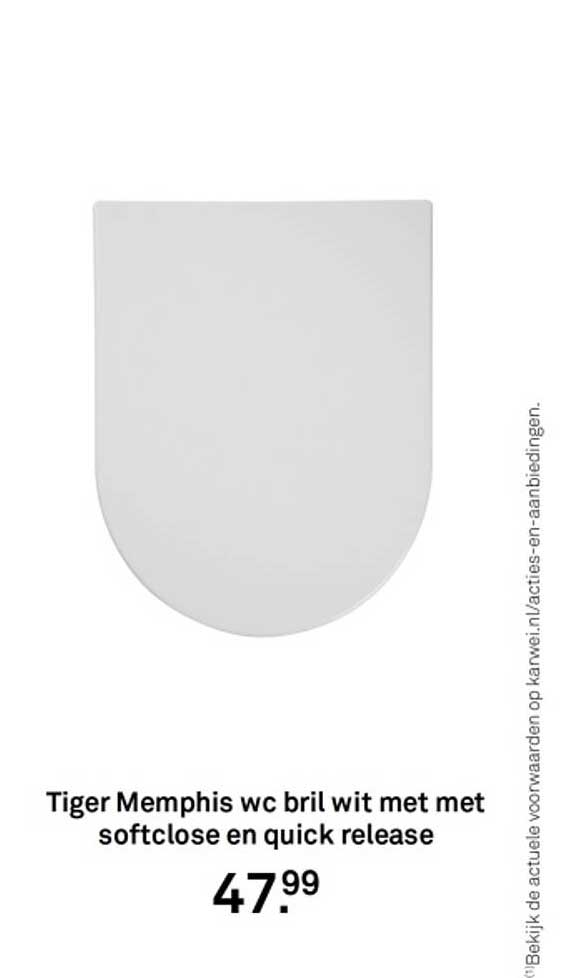 Tiger Memphis wc bril wit met met softclose en quick release