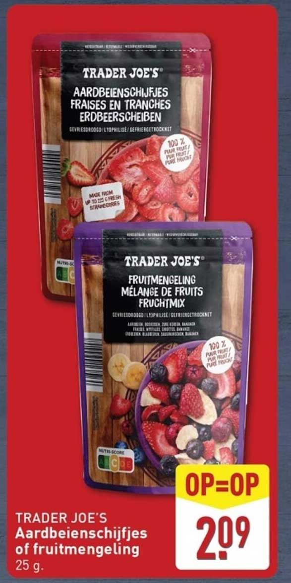 TRADER JOE'S Aardbeienplakjes of vruchtenmengeling