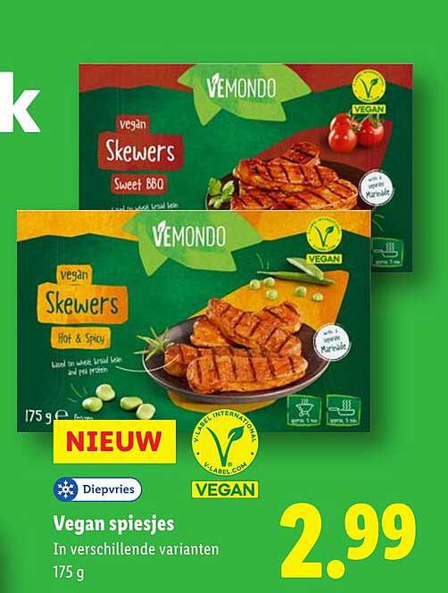 Vegan spiesjes in verschillende varianten 175 g