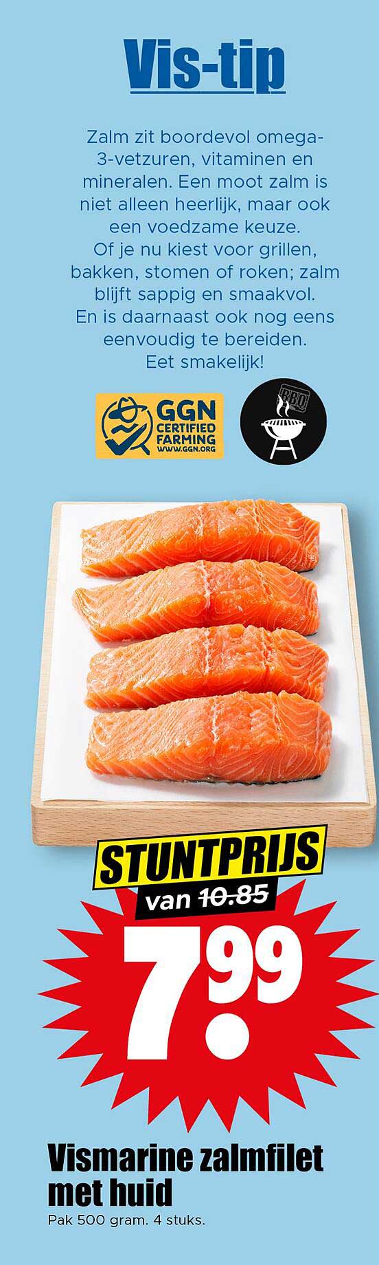 Vismarine zalmfilet met huid