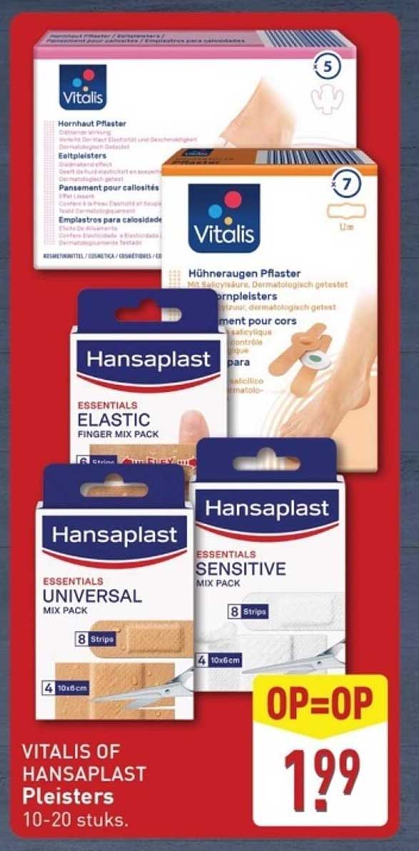 VITALIS OF HANSAPLAST Pleisters 10-20 stuks.