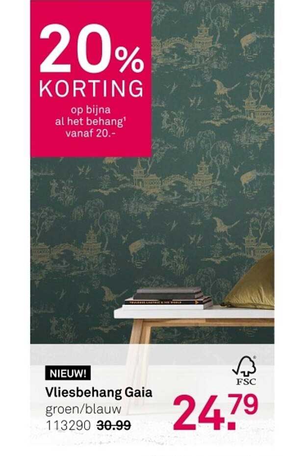 Vliesbehang Gaia groen/blauw