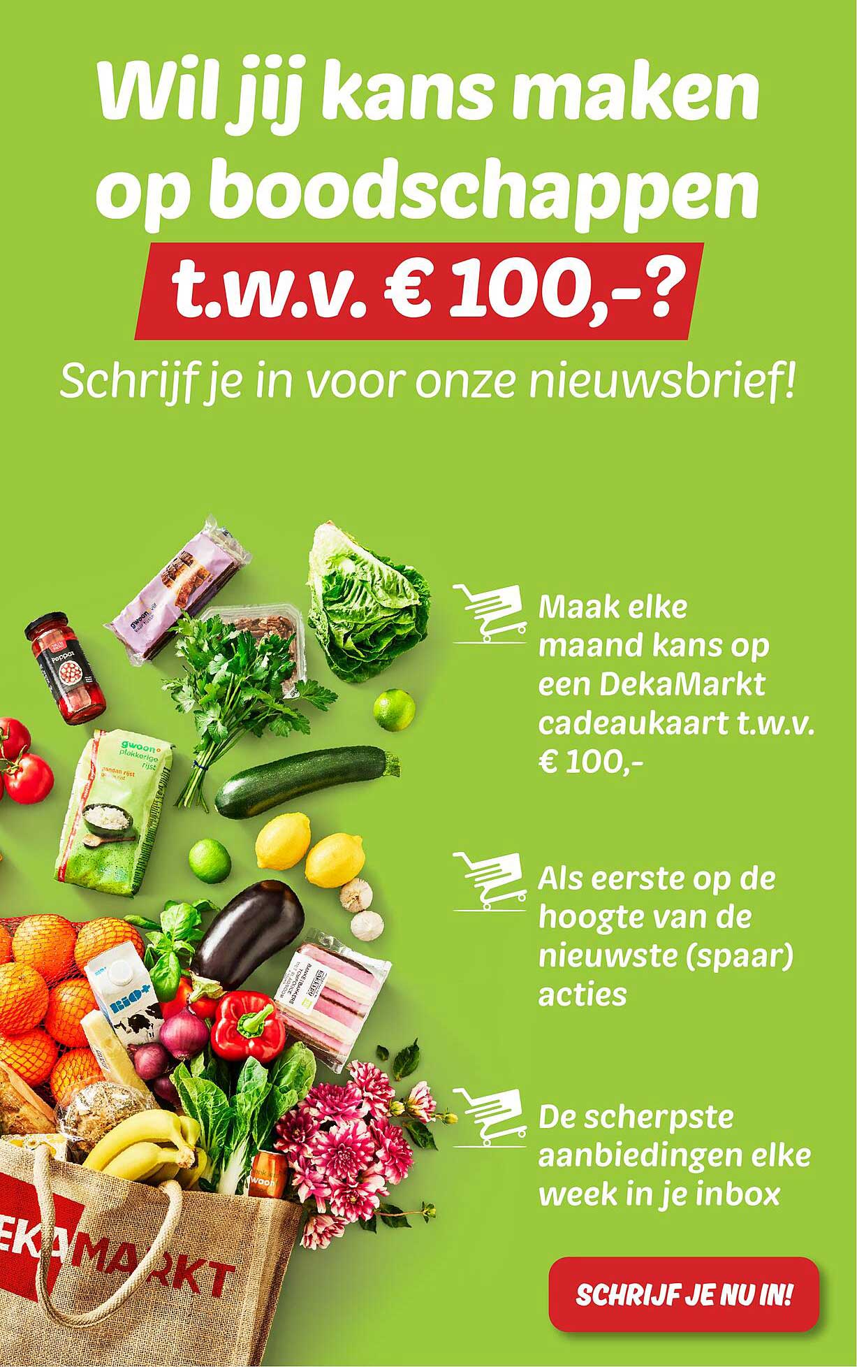 Wil jij kans maken op boodschappen t.w.v. € 100,-?