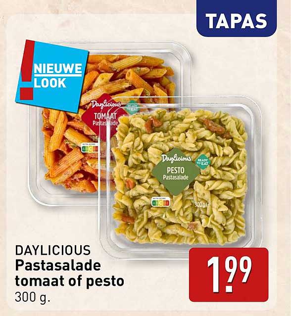 DAYLICIOUS Pastasalade tomaat of pesto 300 g.