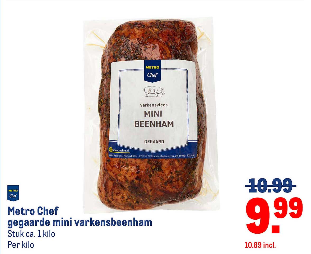 Metro Chef gegaarde mini varkensbeenham
