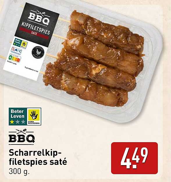 Scharrelkipfiletspies saté 300 g