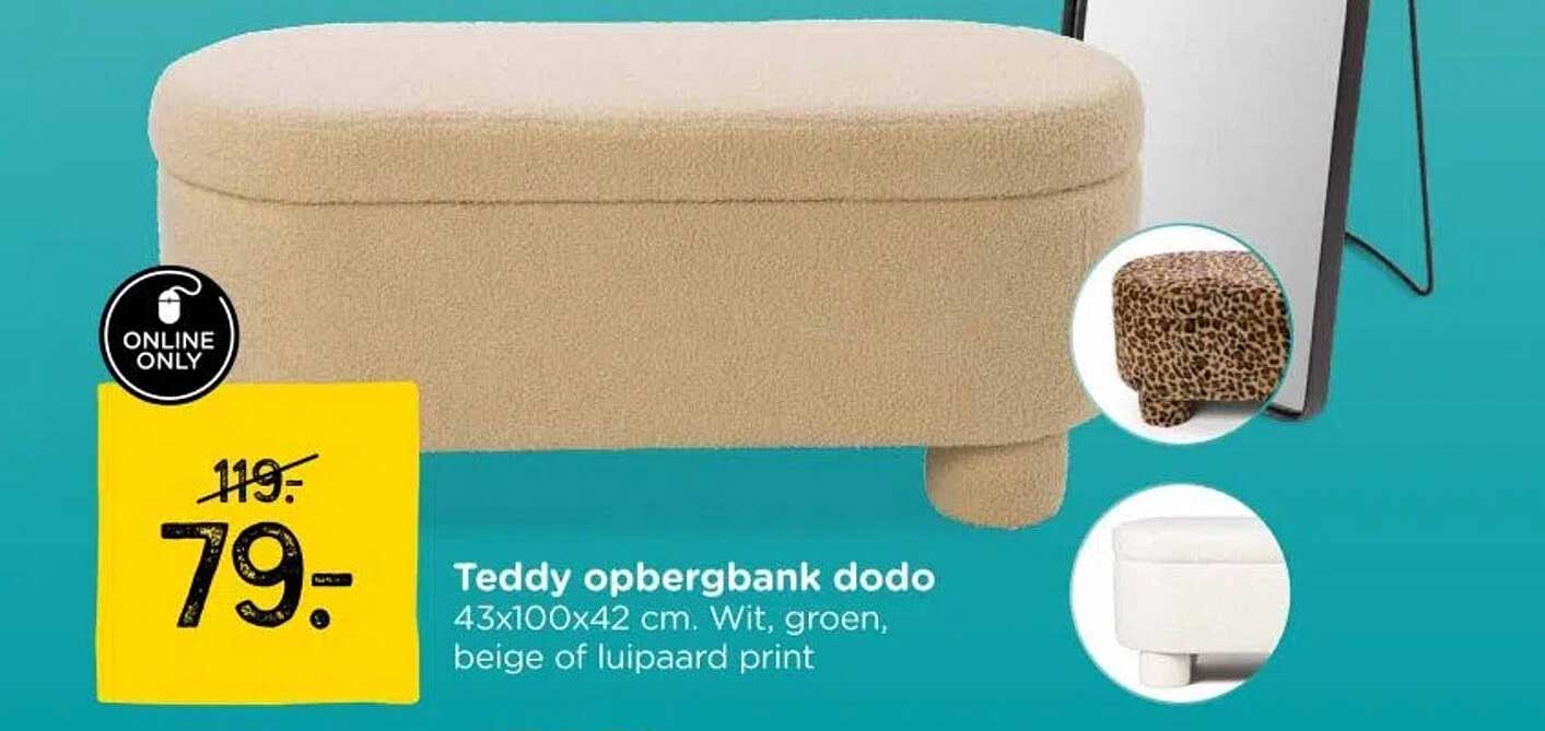 Teddy opbergbank dodo