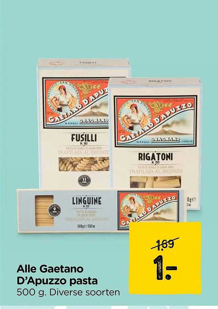 Alle Gaetano D’Apuzzo pasta 500 g. Diverse soorten