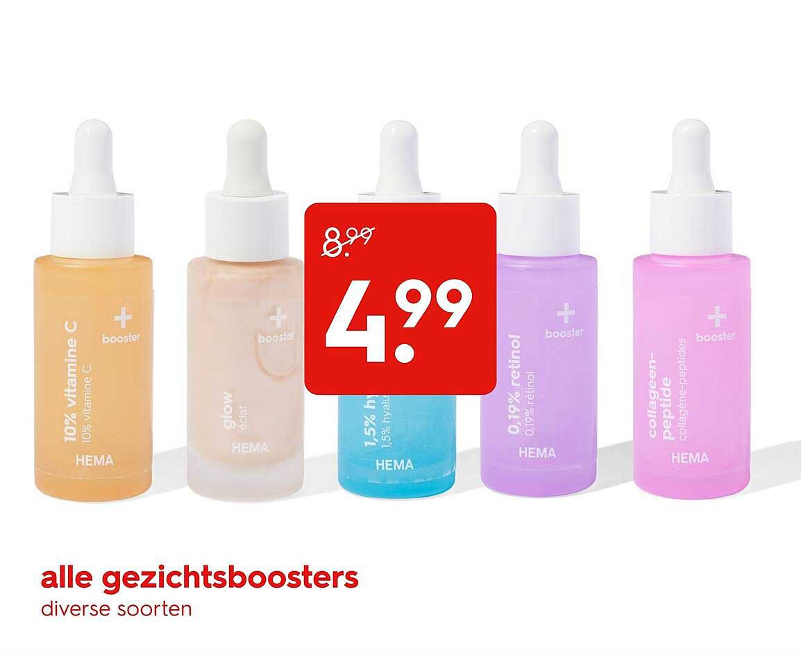 alle gezichtsboosters diverse soorten