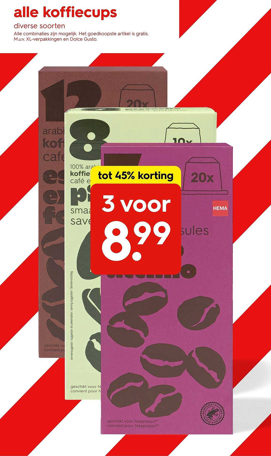 alle koffiecups diverse soorten tot 45% korting
