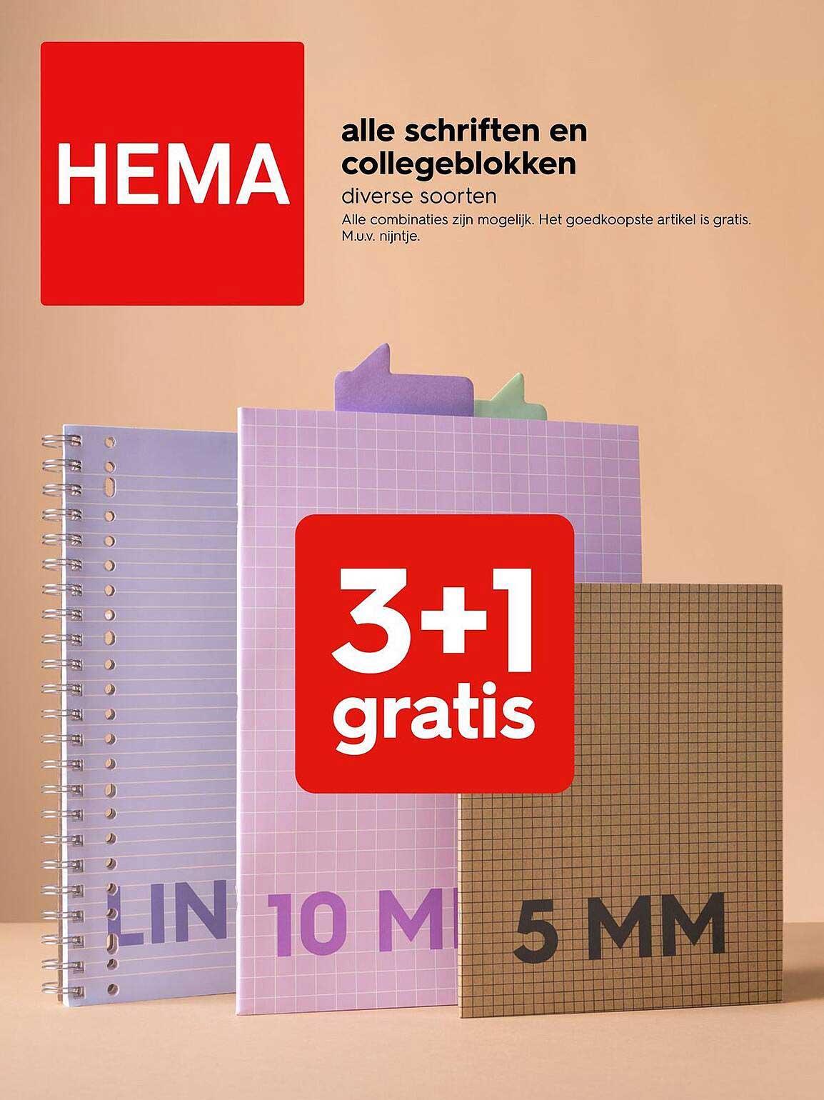 alle schriften en collegeblokken diverse soorten 3+1 gratis