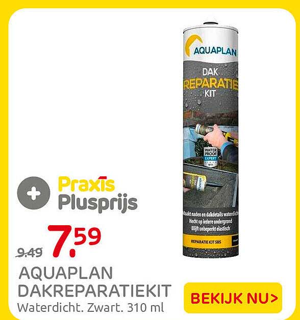 AQUAPLAN DAKREPARATIEKIT Waterdicht. Zwart. 310 ml