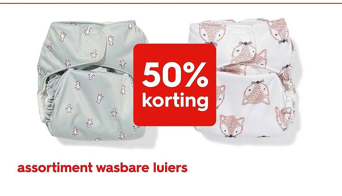 assortiment wasbare luiers 50% korting