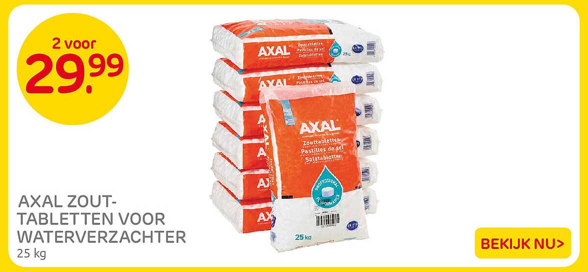 AXAL ZOUT-TABLETTEN VOOR WATERZACHTER 25 kg