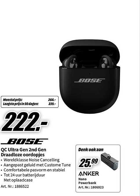 BOSE QC Ultra Gen 2nd Gen Draadloze oordopjes